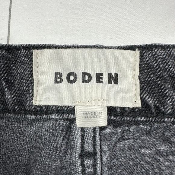 Boden Jeans Womens 30 Washed Black Boyfriend Slouchy Cotton Crop Straight Leg - Picture 5 of 14